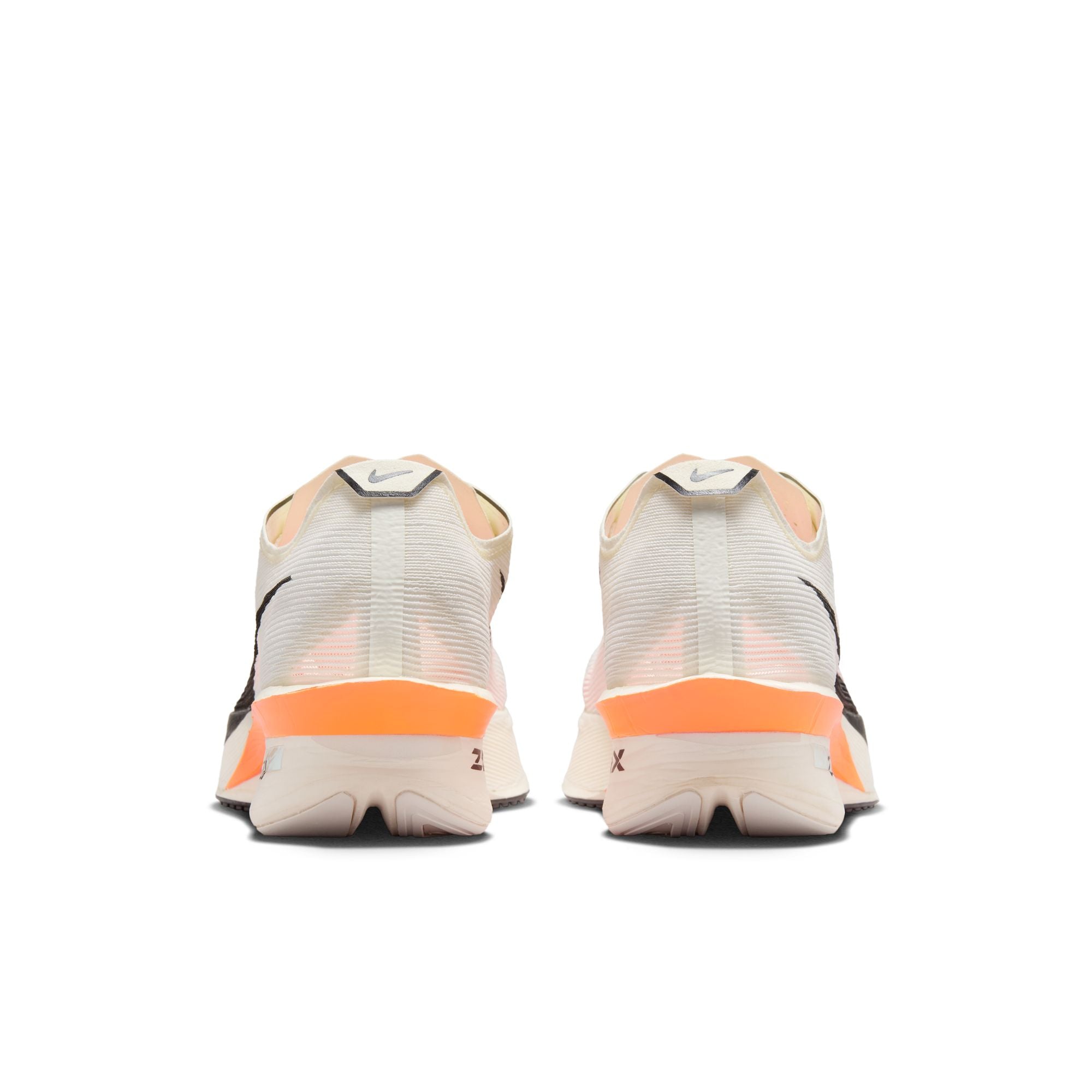 Women's Vaporfly 4 Proto Running Shoes Sail / Total Orange / White / Black - Achilles Heel
