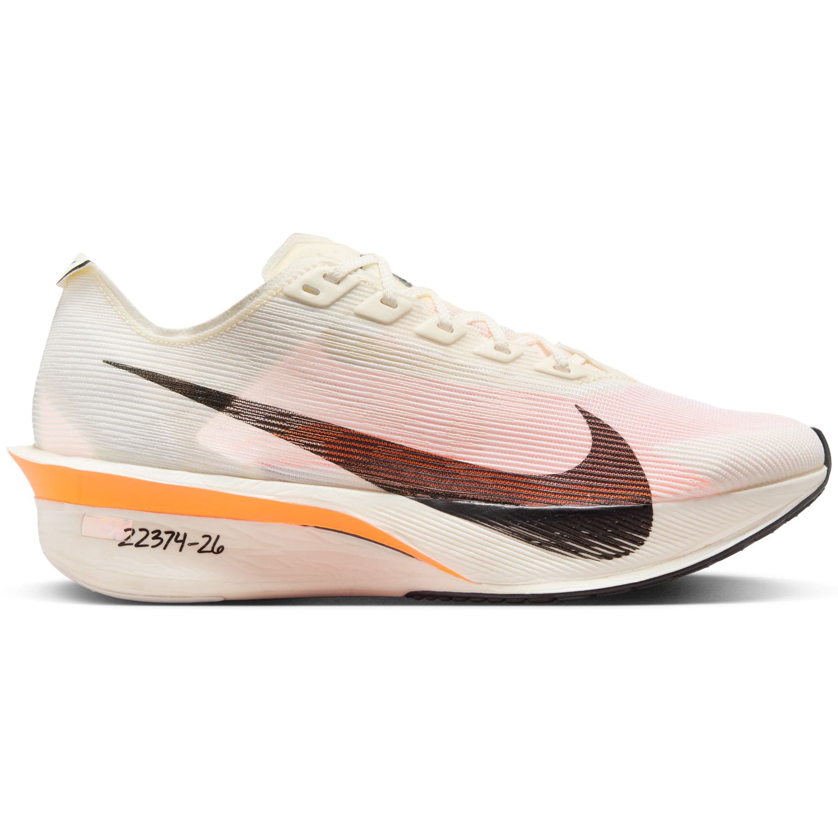 Women's Vaporfly 4 Proto Running Shoes Sail / Total Orange / White / Black - Achilles Heel