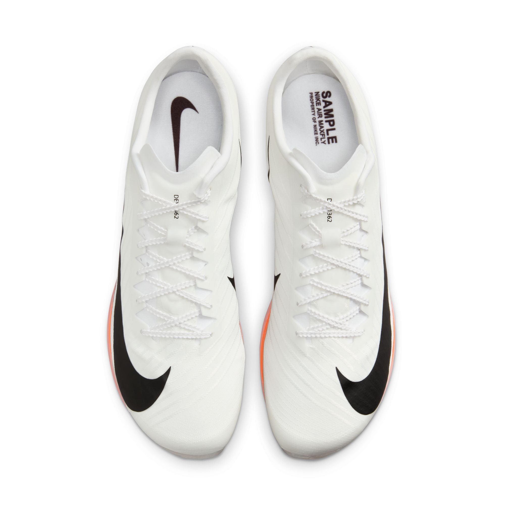Nike Air Zoom Maxfly 2 Proto Running Spikes White / Black / Total Orange - Achilles Heel