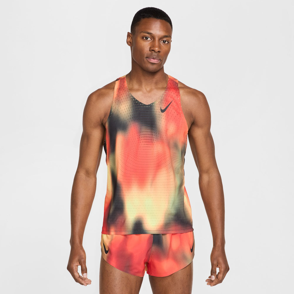 Nike Men's Dri-FIT AeroSwift ADV Running Vest Light Lemon Twist / Light Crimson / Black - achilles heel