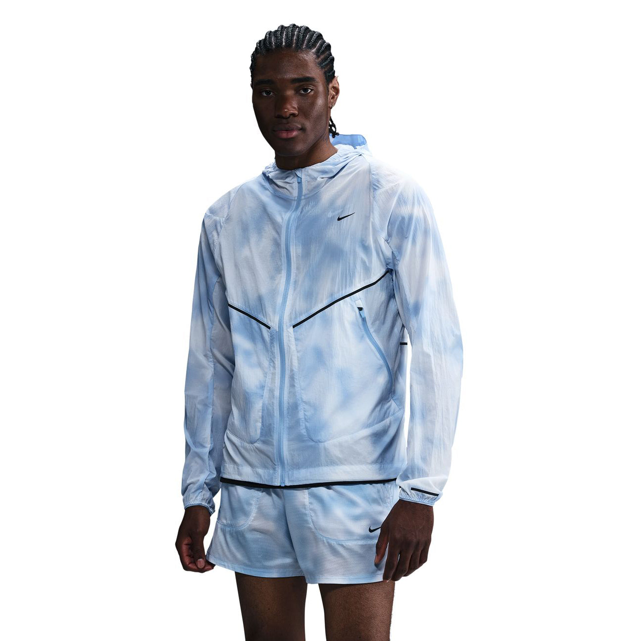 Men's Run Division UV Running Jacket Psychic Blue - Achilles Heel