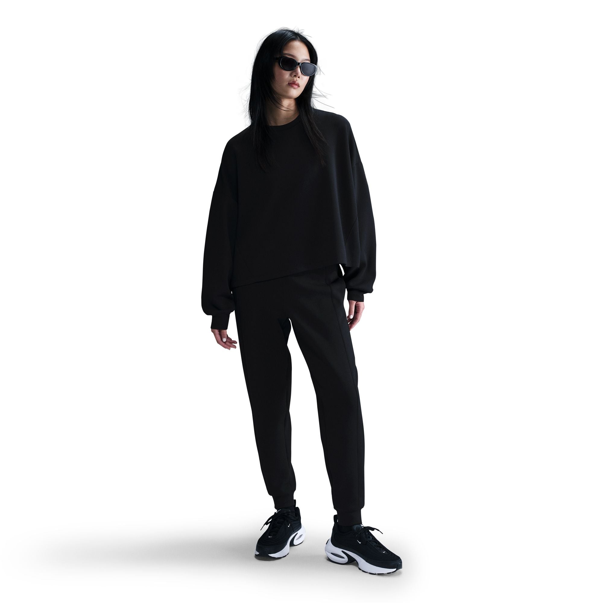 Nike Women's Dri-FIT 24.7 Oversized Crew Neck Top Black / Smoke Grey - Achilles Heel