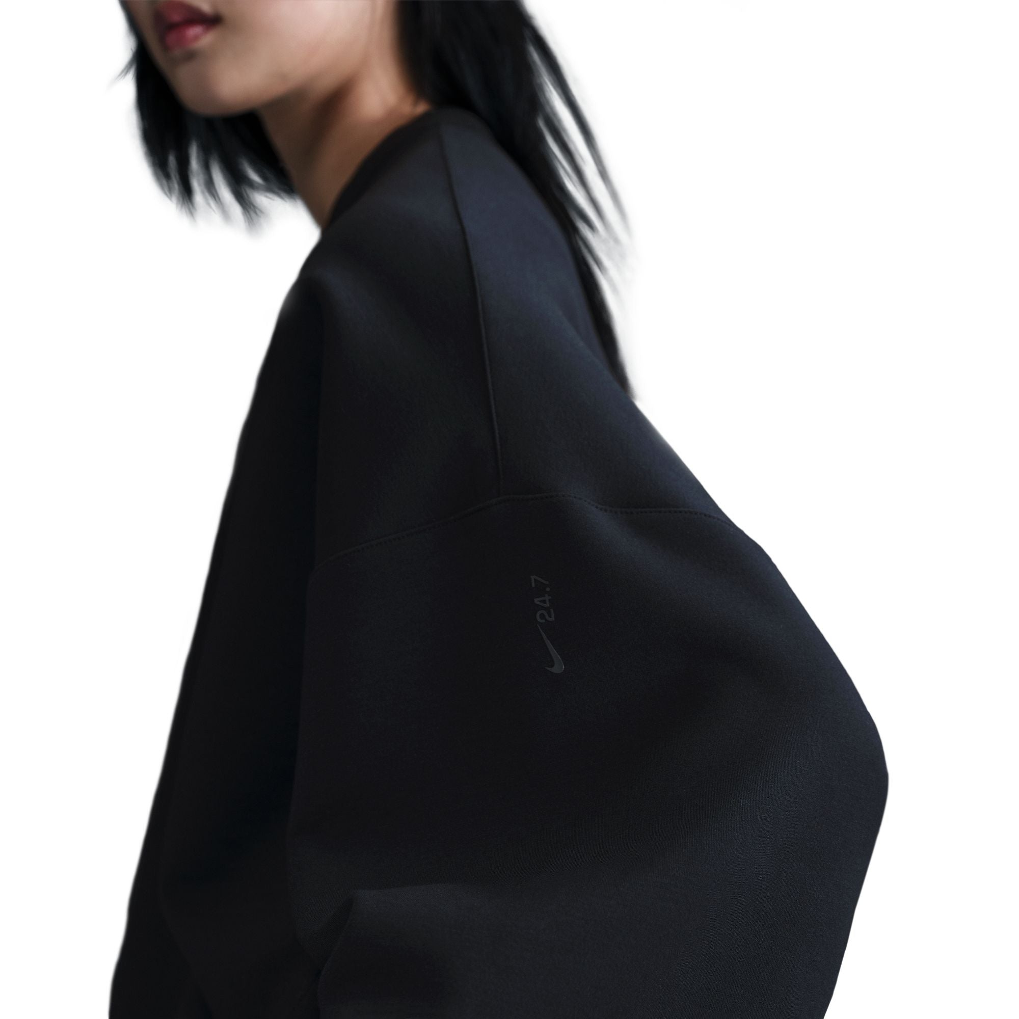 Nike Women's Dri-FIT 24.7 Oversized Crew Neck Top Black / Smoke Grey - Achilles Heel