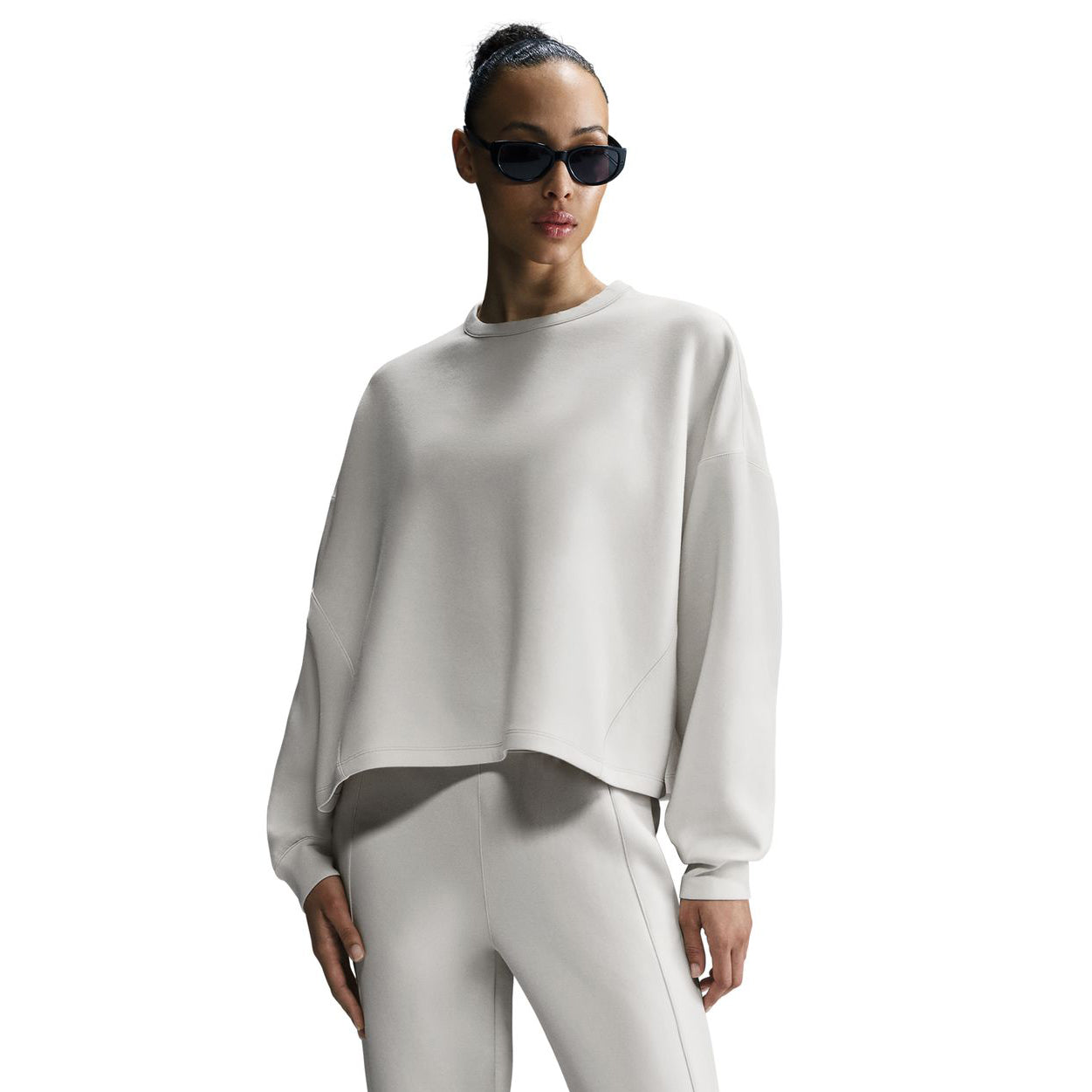 Women's Dri-FIT 24.7 Oversized Crew Neck Top Light Orewood Brown / Light Iron Ore - Achilles Heel