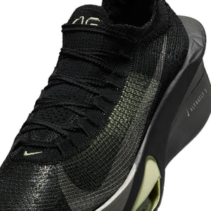 Nike Men's Alphafly 3 Running Shoes Black / Olive Aura / Metallic Silver / Metallic Medium Ash - achilles heel