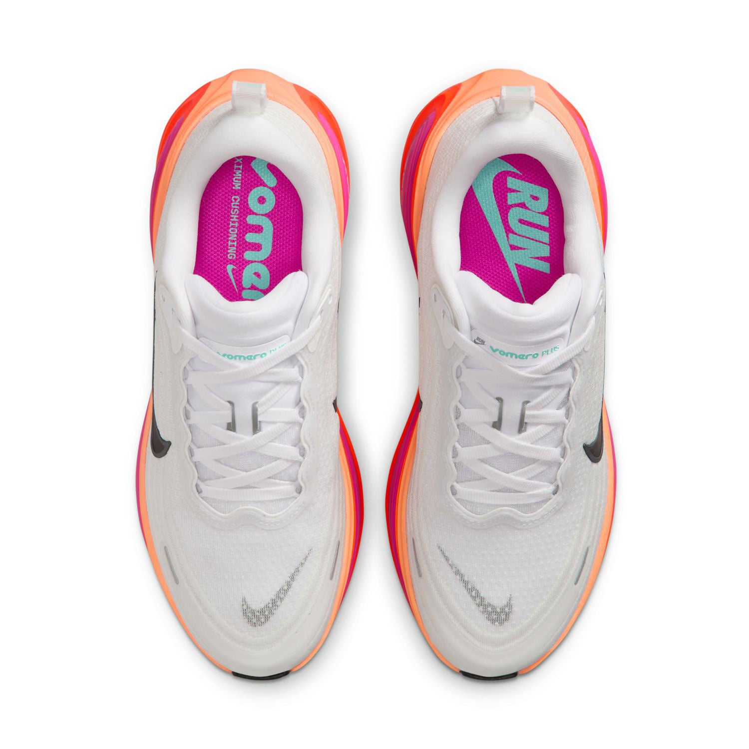 Women's Vomero Plus Running Shoes White / Fire Pink / Hyper Crimson / Black - Achilles Heel