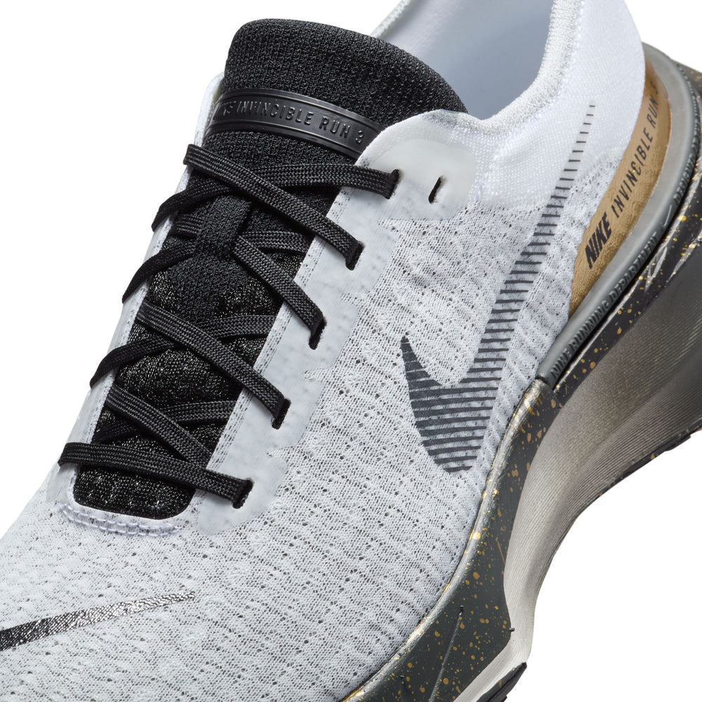 Nike Men's Invincible 3 Running Shoes White / Black / Smoke Grey - achilles heel