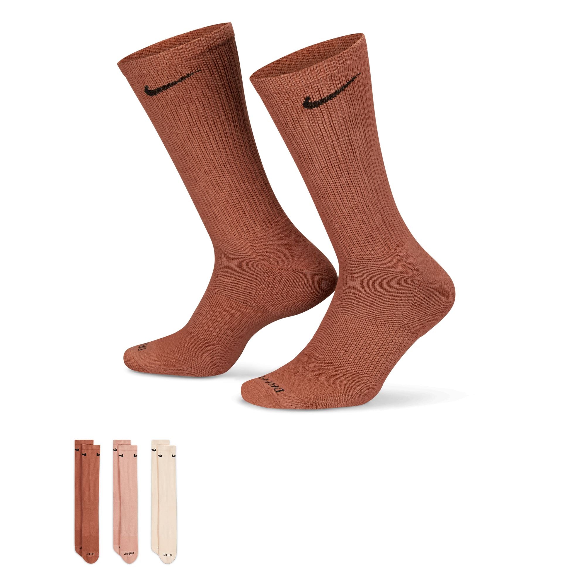 Nike Everyday Plus Cushion Crew Socks 3 Pack Dusty Pastels - Achilles Heel
