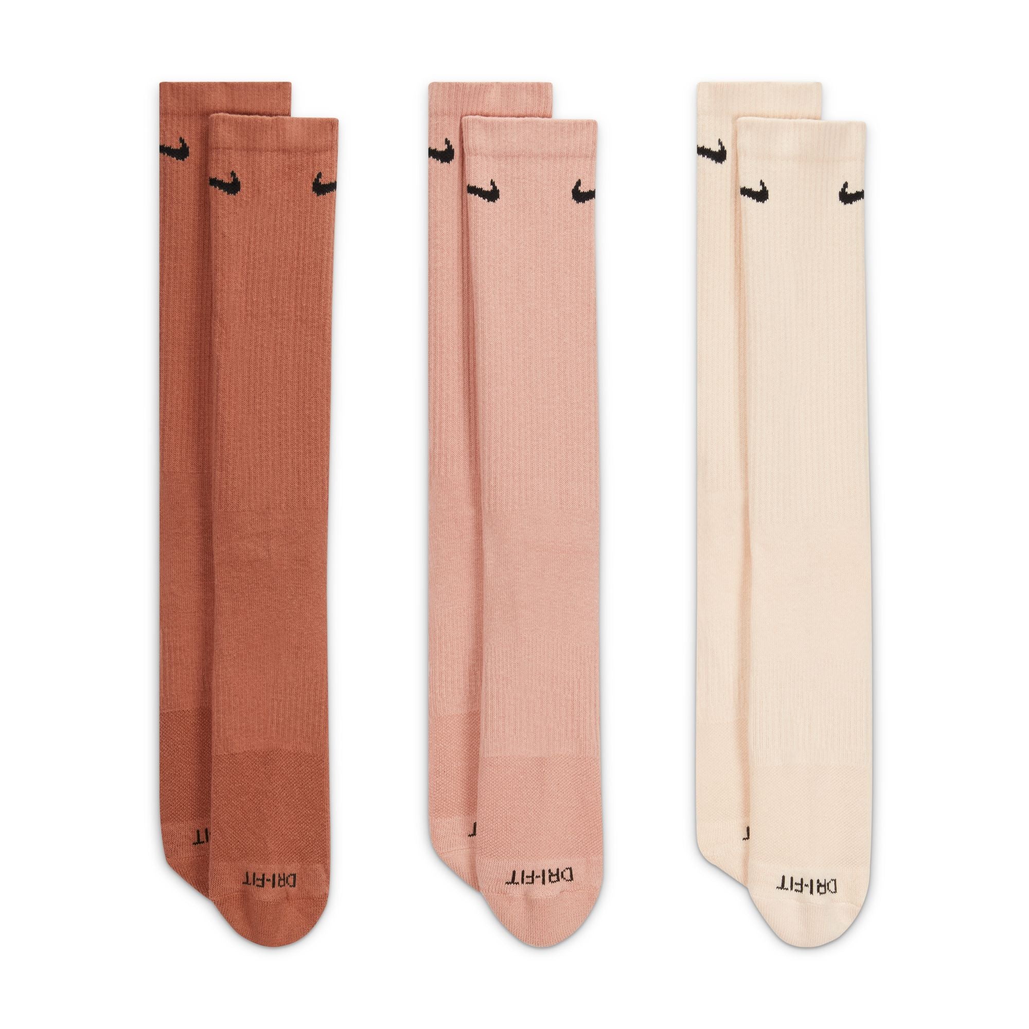 Nike Everyday Plus Cushion Crew Socks 3 Pack Dusty Pastels - Achilles Heel