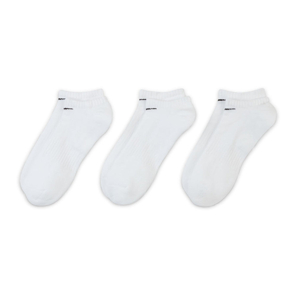 Nike Everyday Cushioned No-Show Socks 3 Pack White / Black - achilles heel