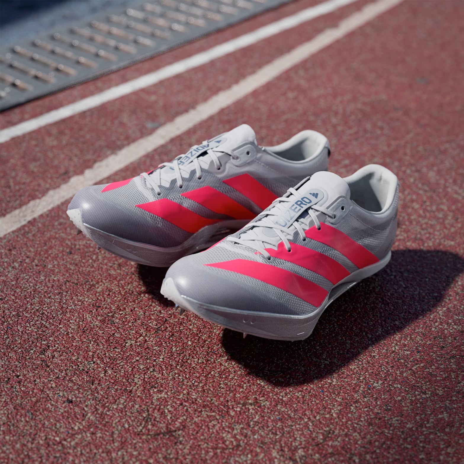 Adidas Adizero Prime SP4 Running Spikes Grey Two / Lucid Red