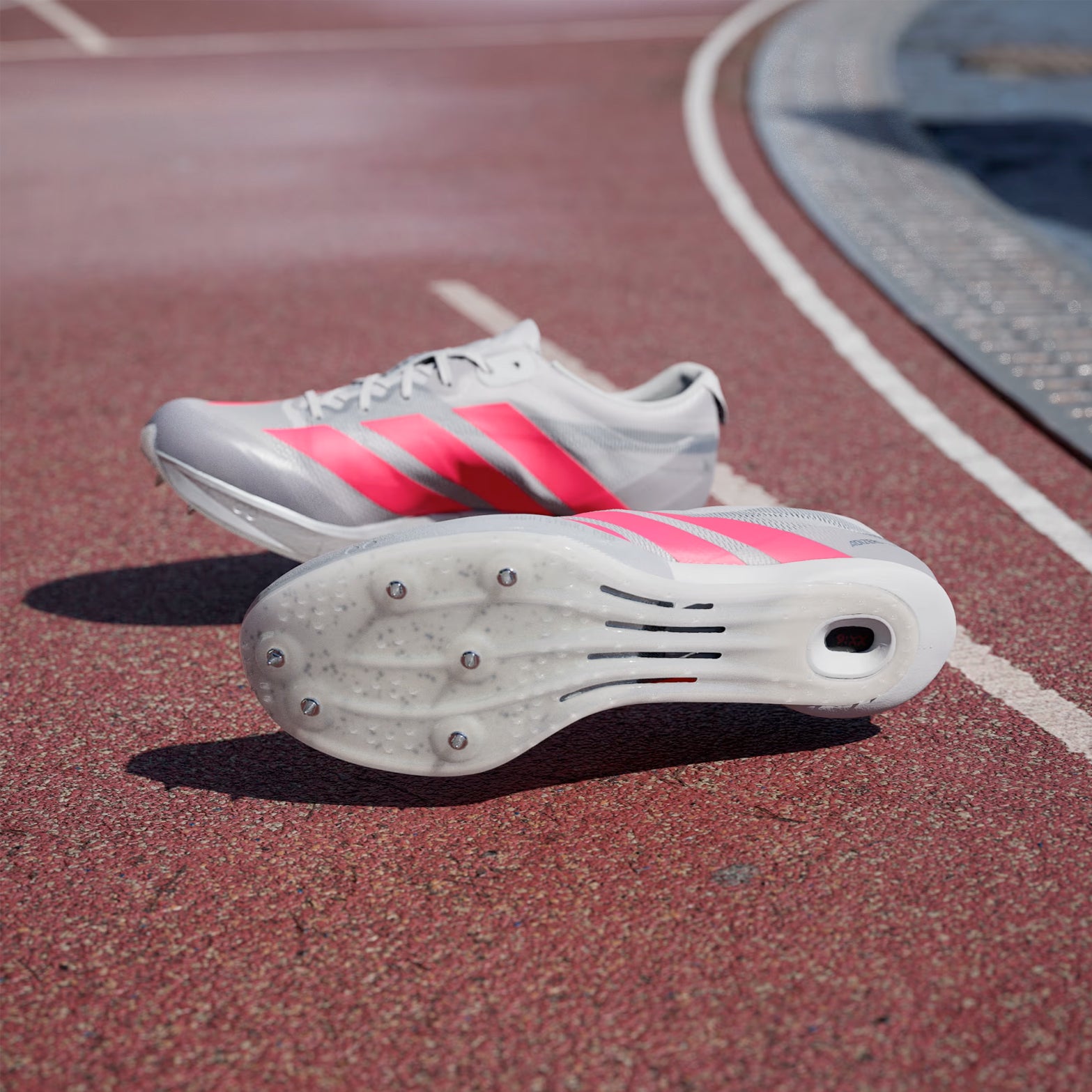 Adizero Prime SP4 Running Spikes Grey Two / Lucid Red / Silver Metallic - Achilles Heel