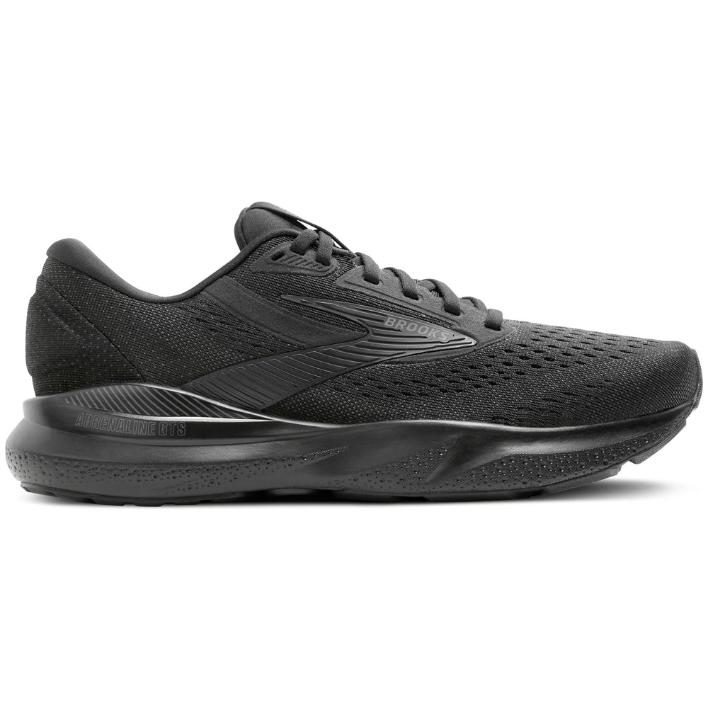 Brooks Men's Adrenaline GTS 24 Extra Wide Fit Running Shoes Black / Black / Ebony - achilles heel