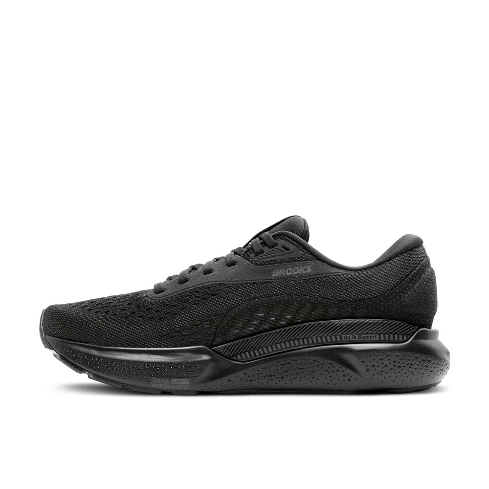 Brooks Men's Adrenaline GTS 24 Extra Wide Fit Running Shoes Black / Black / Ebony - achilles heel
