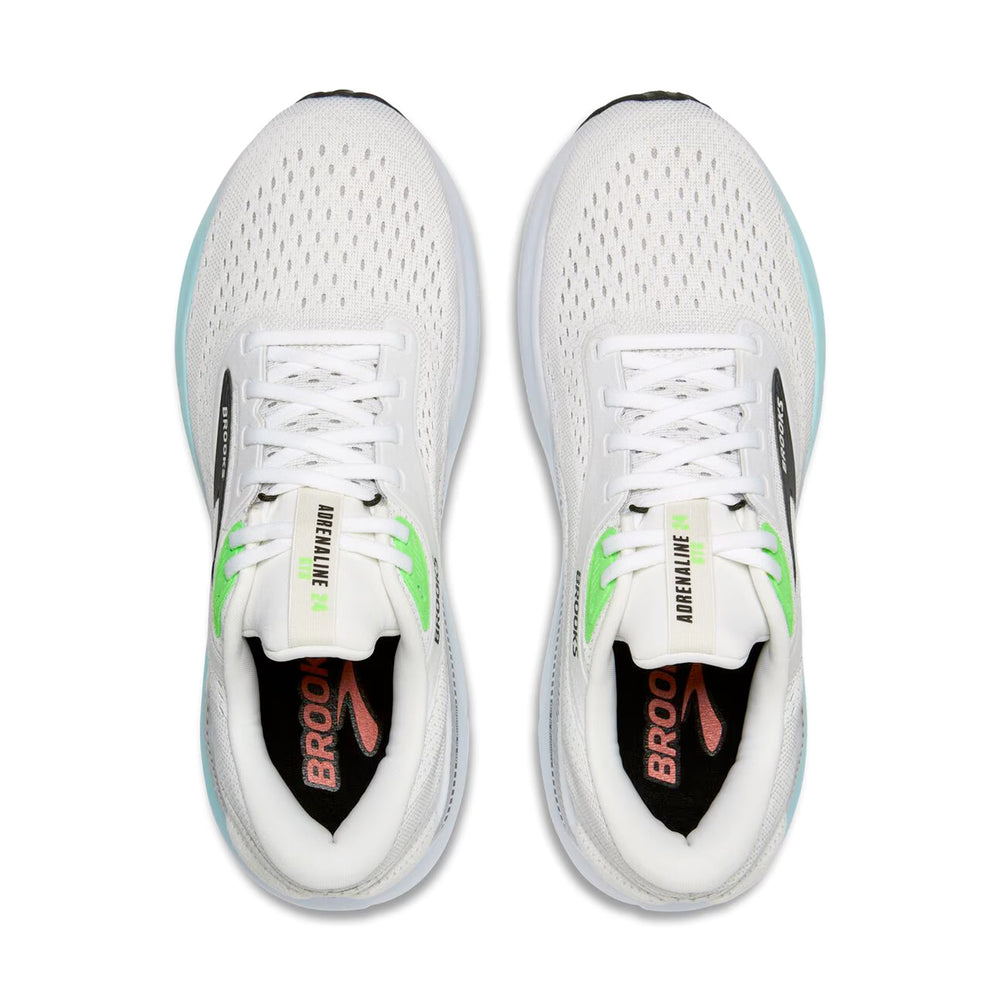 Brooks Men's Adrenaline GTS 24 Running Shoes White / Gecko / Atomizer - achilles heel
