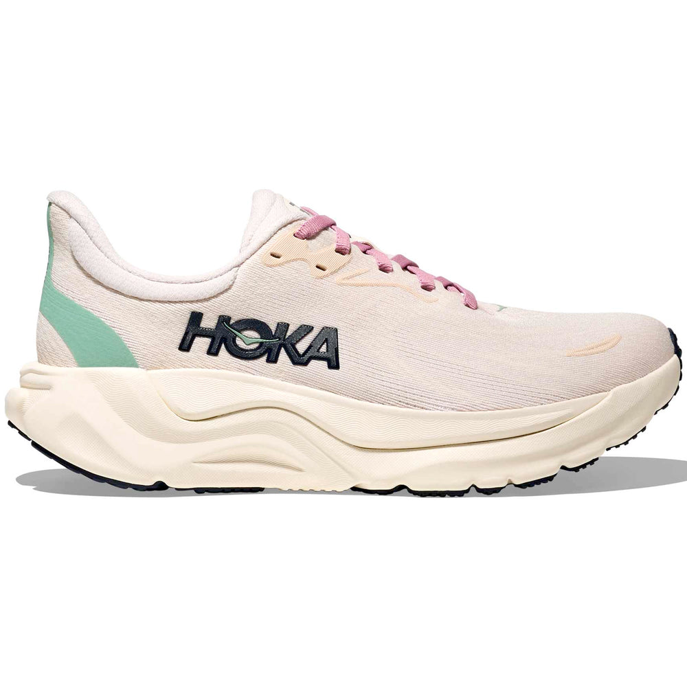 Hoka Women's Arahi 8 Running Shoes Rose Cream / Alabaster - achilles heel