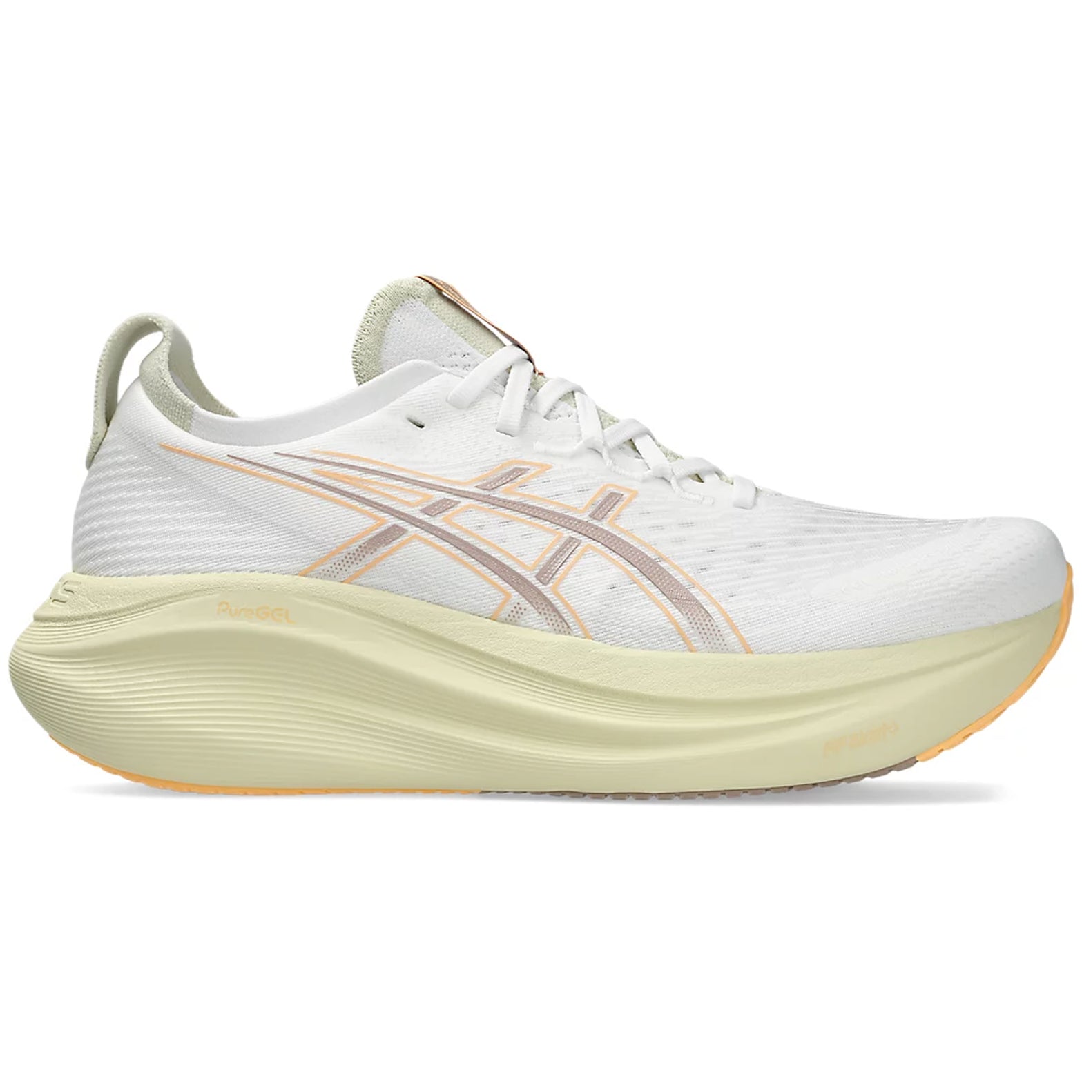 Men's Gel-Nimbus 27 Running Shoes White / Fawn - Achilles Heel