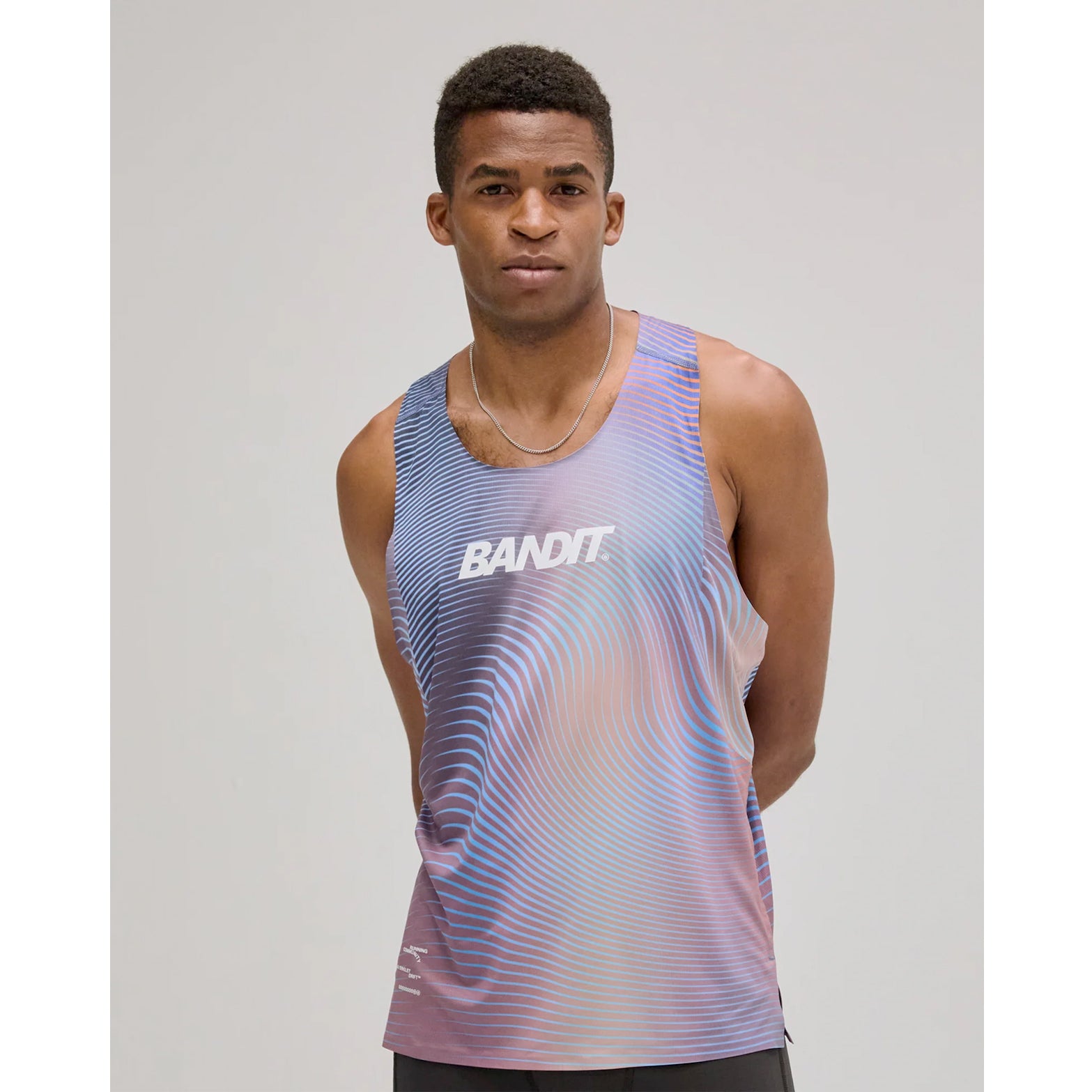 Men's Drift Mirage Racing Singlet Gradient Deep Peri Blue / Rust - Achilles Heel