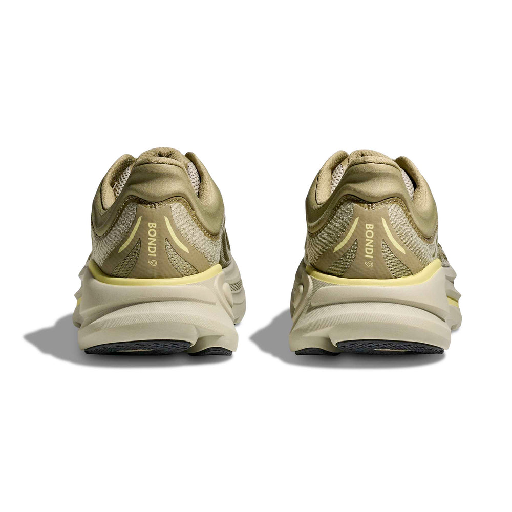 Hoka Men's Bondi 9 Running Shoes Grassland / Oyster Mushroom - achilles heel