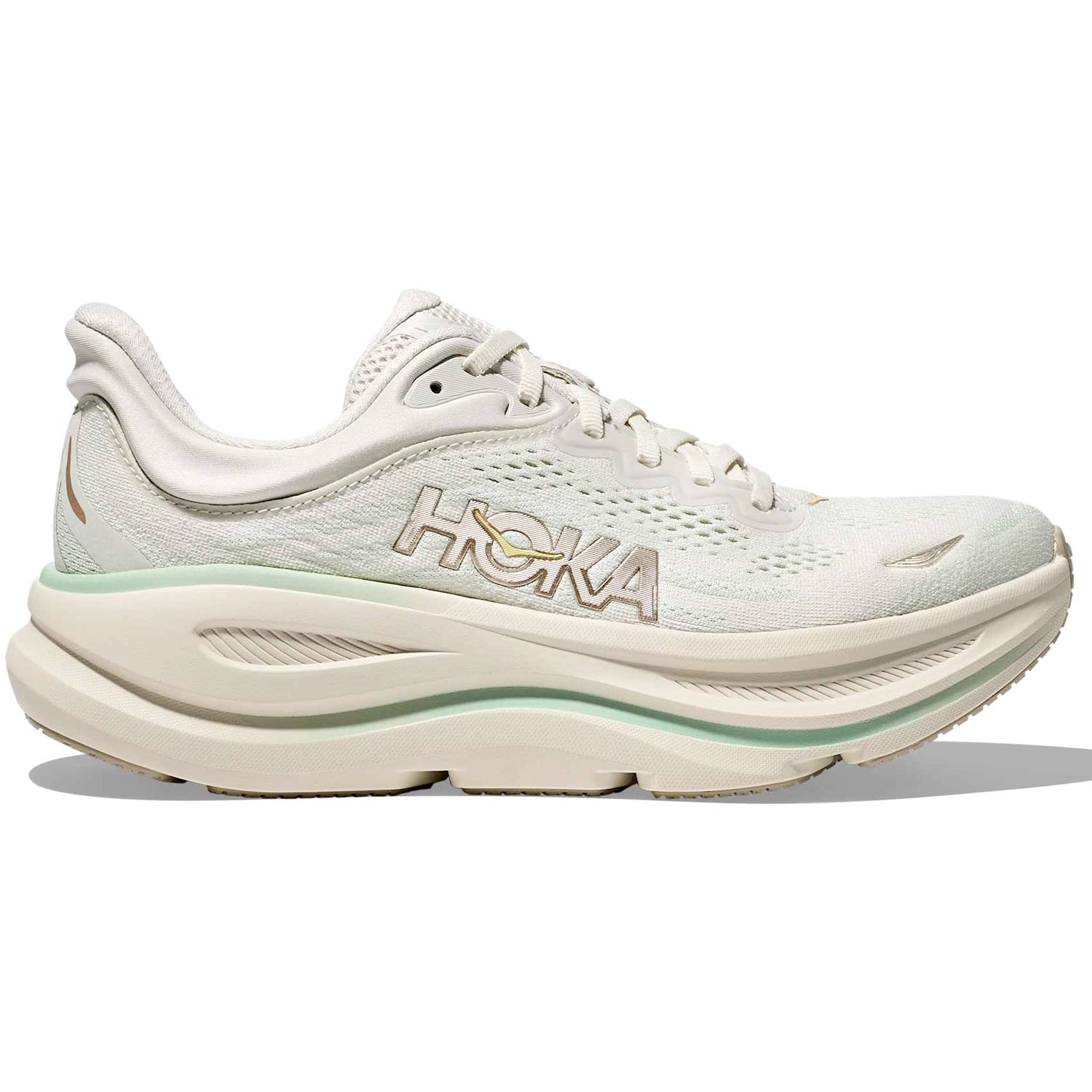 Women's Bondi 9 Running Shoes Truffle Salt / Sea Glass - Achilles Heel