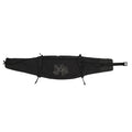 The Borders Cargo Belt Black Beauty by Portal is a compact black hip pack featuring a central zippered pocket, adjustable straps, and a minimalist floral line drawing design on the front. Crafted from abrasion-resistant material, this bag offers secure and functional storage for your small essentials.
