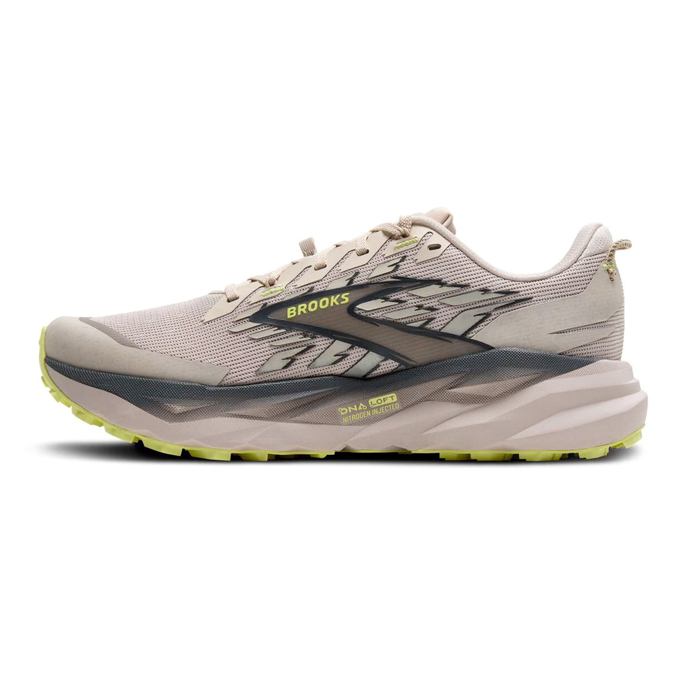 Brooks Men's Cascadia 19 Trail Running Shoes Chateau / Ebony / Sunny Lime - achilles heel