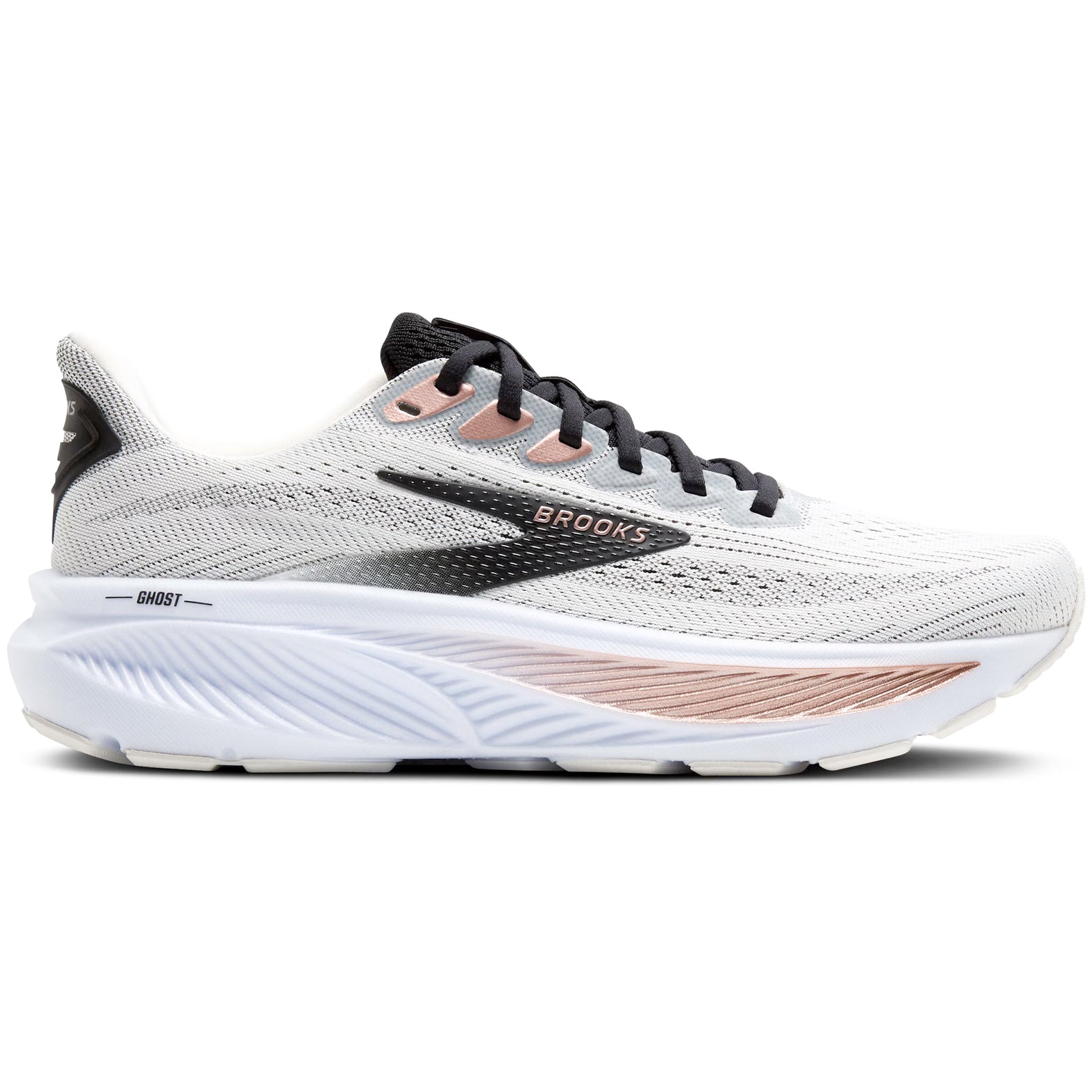 Women's Ghost 17 Running Shoes White / Black / Rose Gold - Achilles Heel