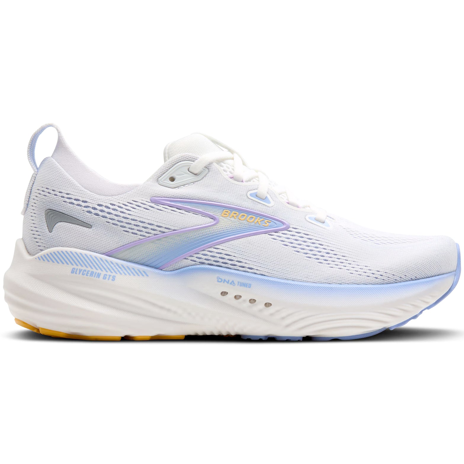 Women's Glycerin GTS 22 Running Shoes White / Blue Heron / Apricot - Achilles Heel