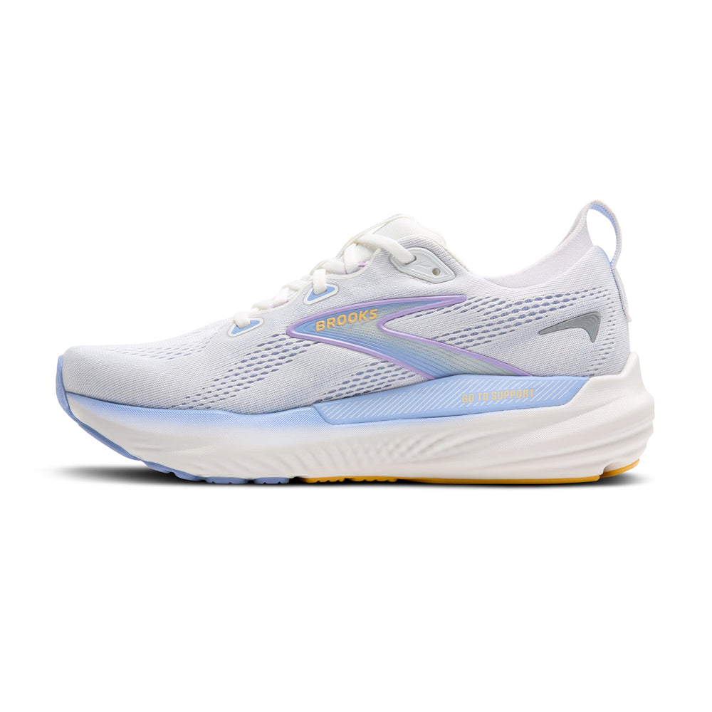Brooks Women's Glycerin GTS 22 Running Shoes White / Blue Heron / Apricot - achilles heel