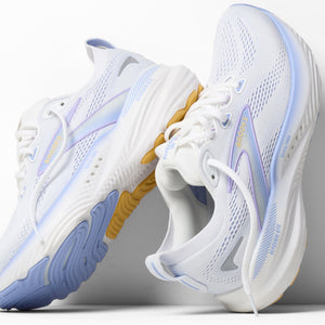 Brooks Women's Glycerin GTS 22 Running Shoes White / Blue Heron / Apricot - achilles heel