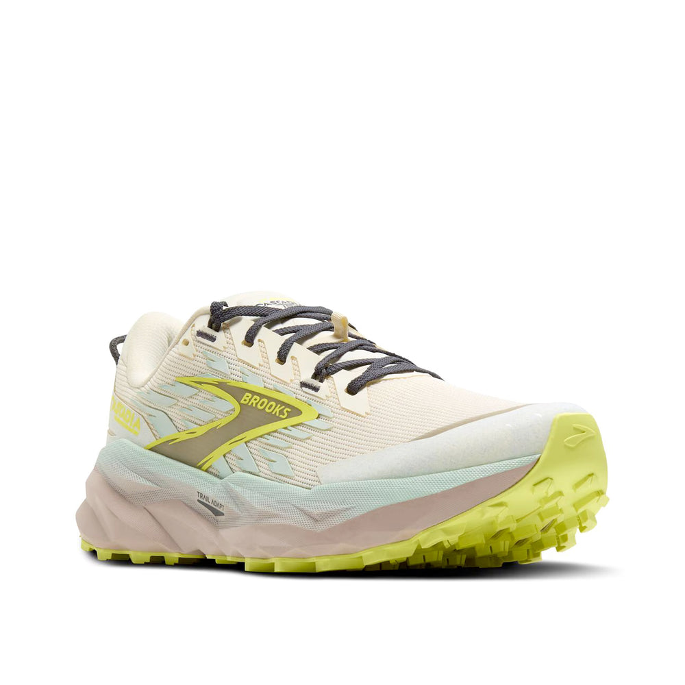 Brooks Women's Cascadia 19 Trail Running Shoes Coconut / Misty Blue / Ebony - achilles heel