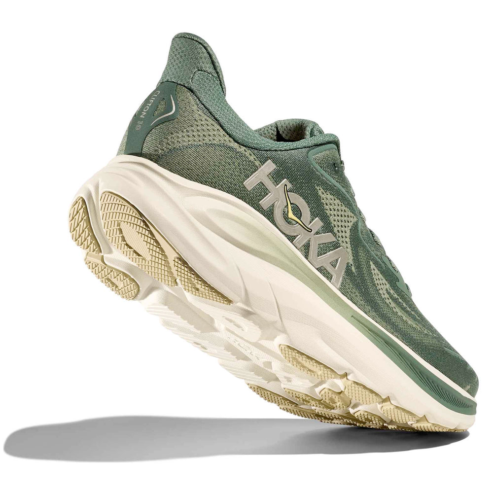 Hoka Men's Clifton 10 Running Shoes Fern / Truffle Salt - achilles heel