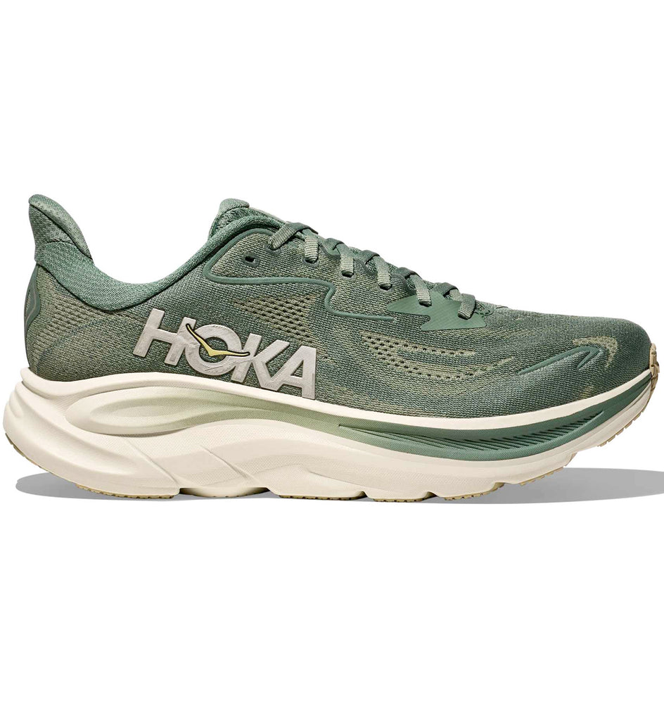 Hoka Men's Clifton 10 Running Shoes Fern / Truffle Salt - achilles heel