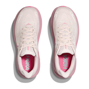 Hoka Women's Clifton 10 Wide Fit Running Shoes Rose Cream / Dried Rose - Achilles Heel