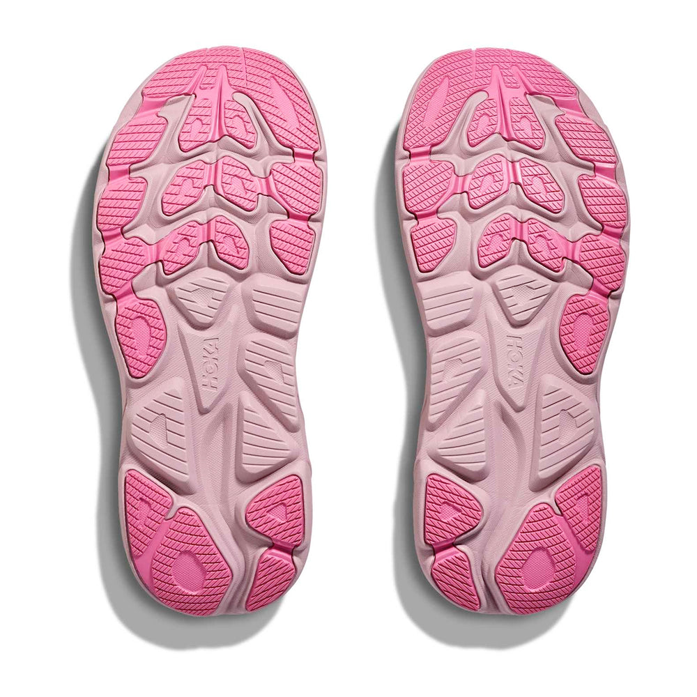 Hoka Women's Clifton 10 Wide Fit Running Shoes Rose Cream / Dried Rose - Achilles Heel