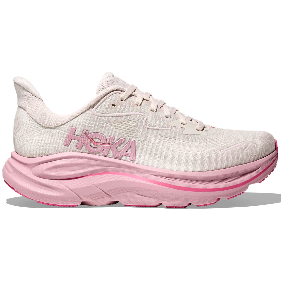 Women's Clifton 10 Wide Fit Running Shoes Rose Cream / Dried Rose - Achilles Heel