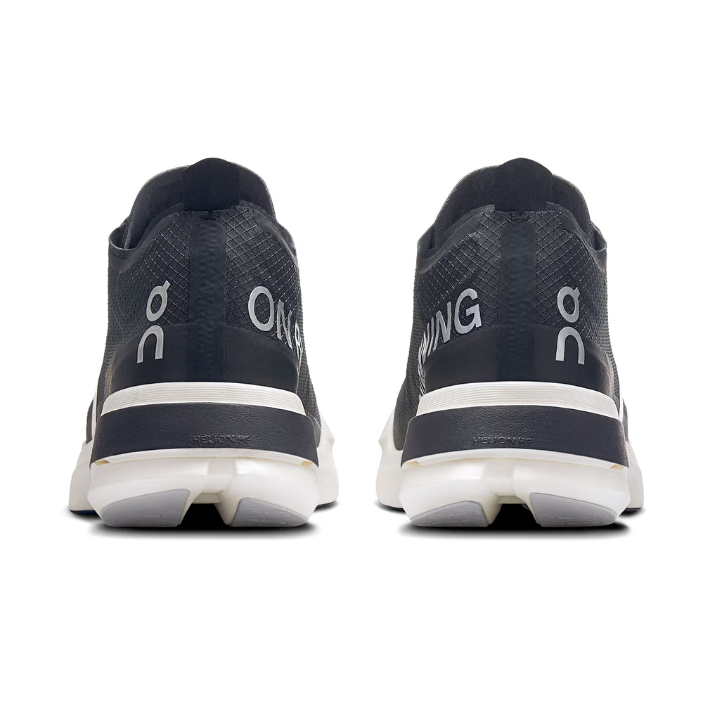 On Women's Cloudboom Strike Black / White - achilles heel
