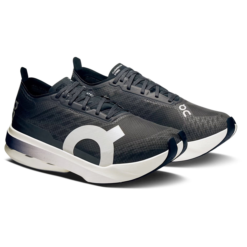 On Women's Cloudboom Strike Black / White - achilles heel
