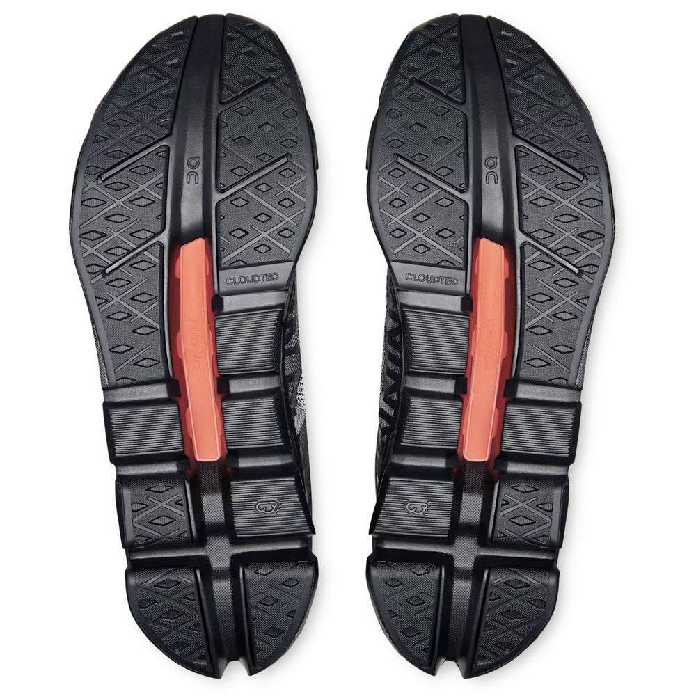 On Women's Cloudflow 5 Running Shoes Black / Black - Achilles Heel