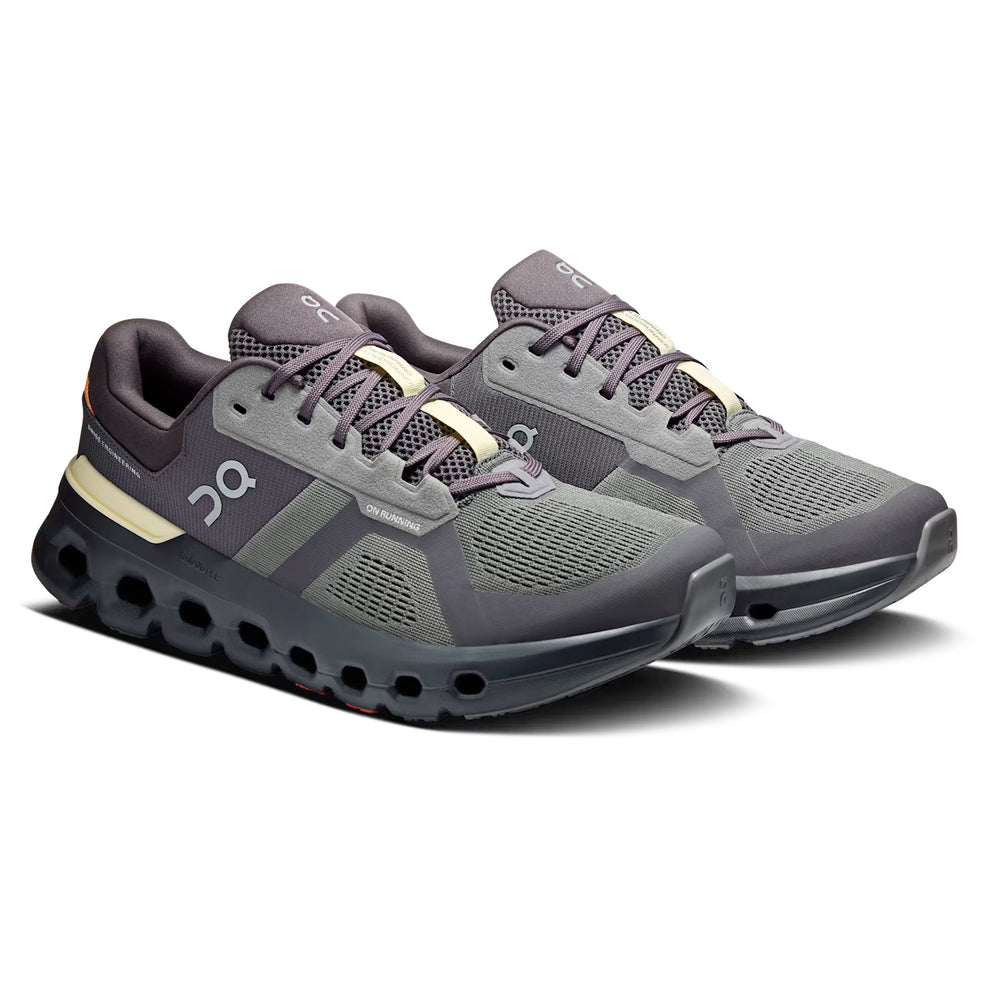On Men's Cloudrunner 2 Running Shoes Rock / Tangerine - achilles heel