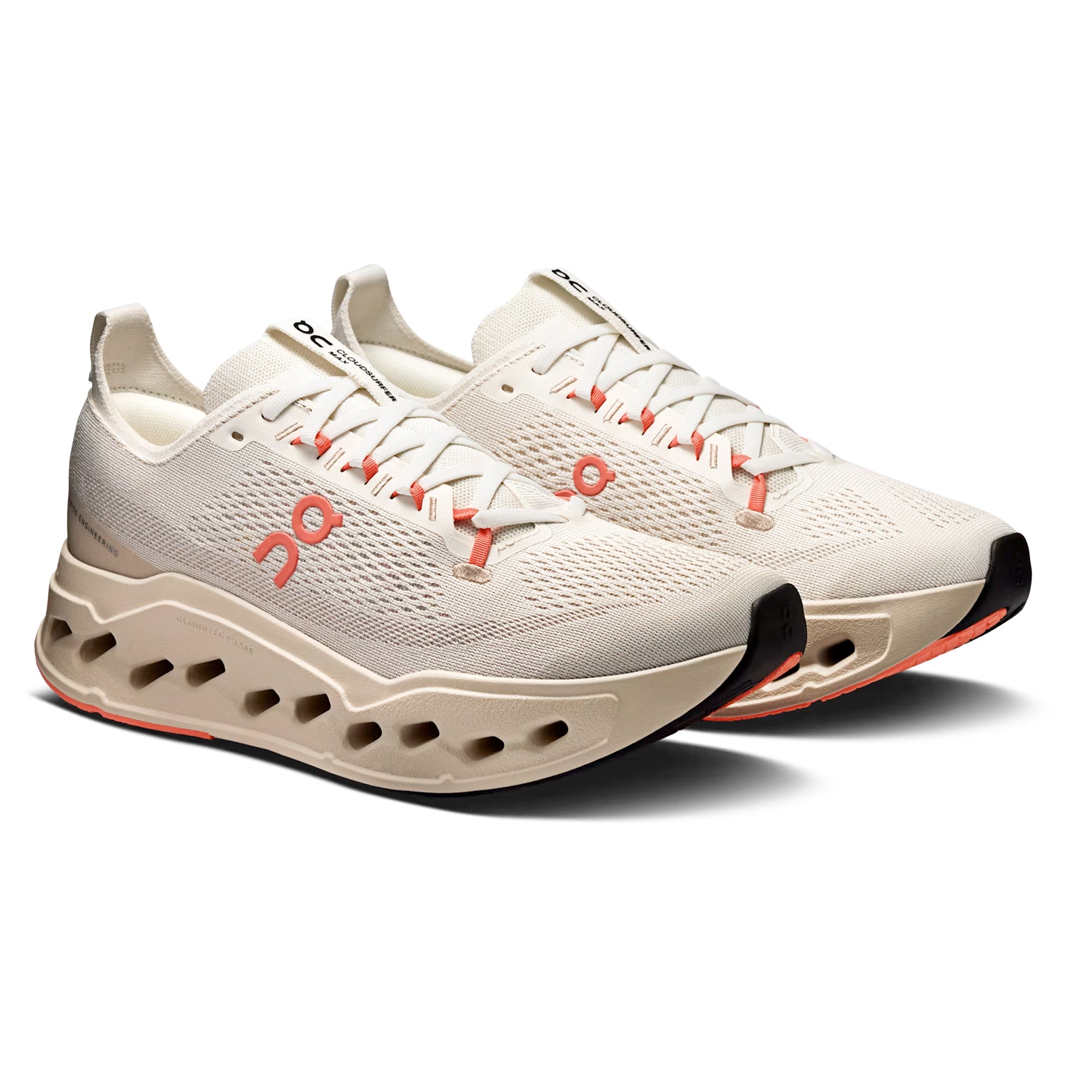 Men's Cloudsurfer Max Running Shoes Ivory / Salmon - Achilles Heel