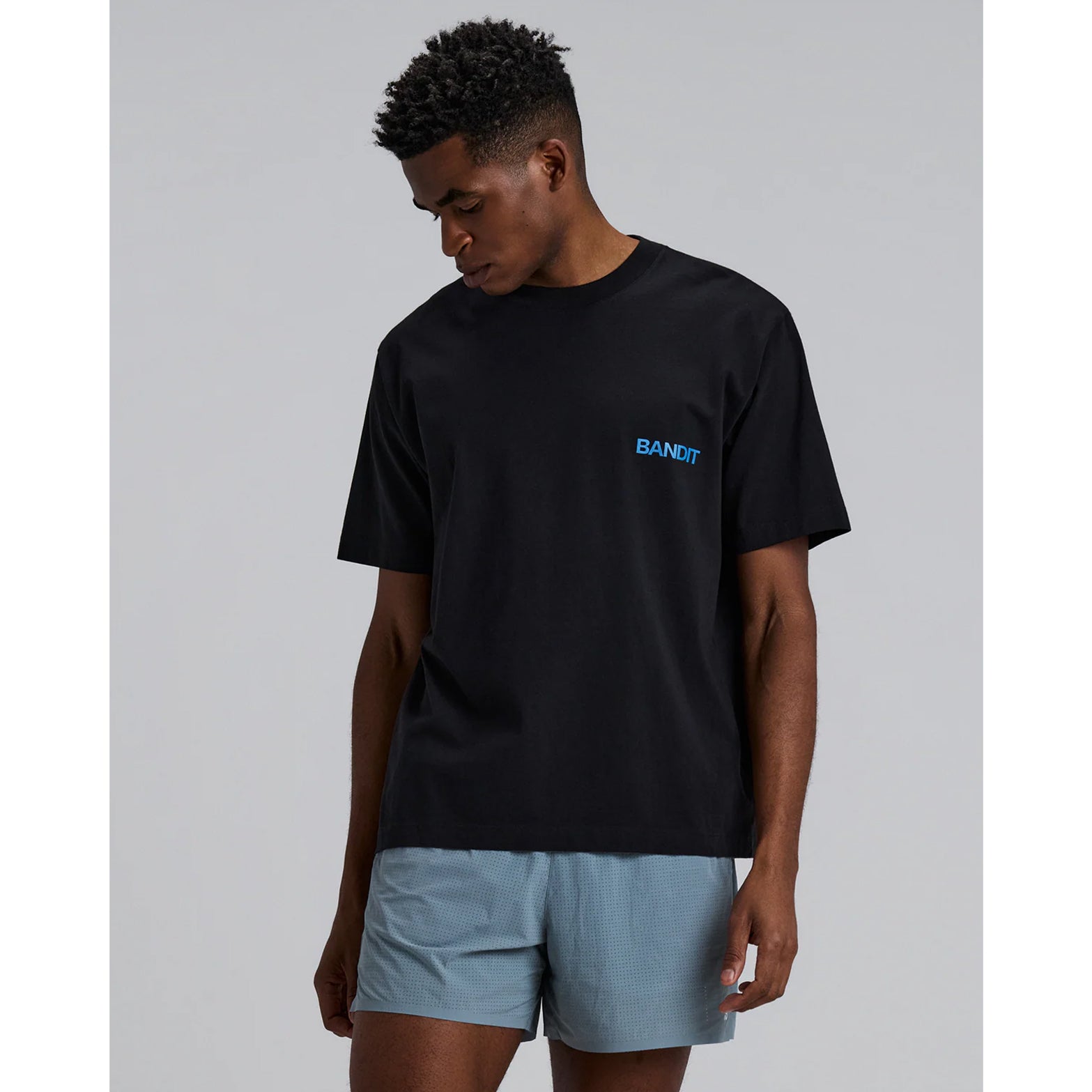 Bandit Unisex Cotton Tee Blot Bleed Floral front view showing relaxed fit with ultra-breathable combed cotton fabric