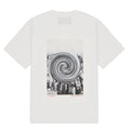 Bandit Cotton Tee Twisted City unisex in White — product shot showing relaxed fit silhouette, Twisted City graphic print and 100% combed cotton construction