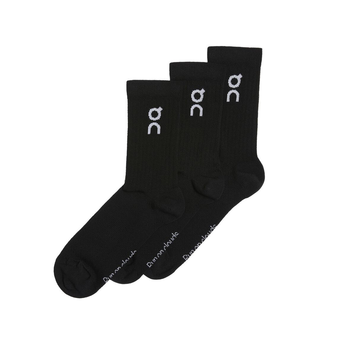 On Logo Socks 3-Pack Black - Achilles Heel