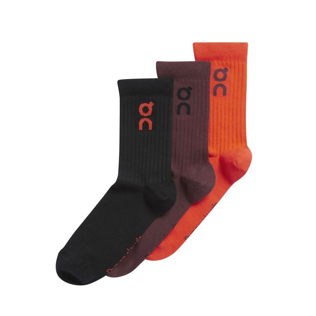 On Logo Socks 3-Pack Spice / Mulberry - Achilles Heel