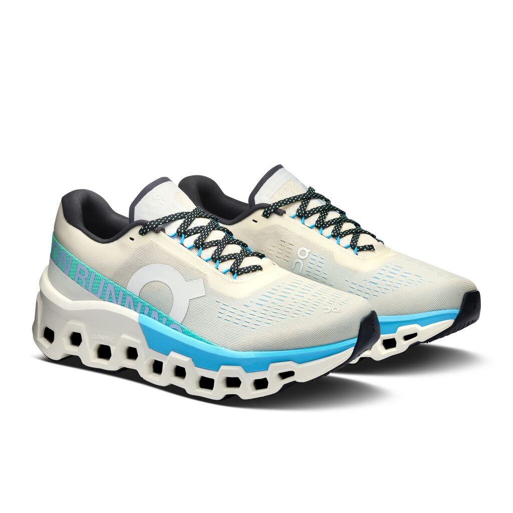 On Women's Cloudmonster 2 Running Shoes Cream / Horizon - Achilles Heel