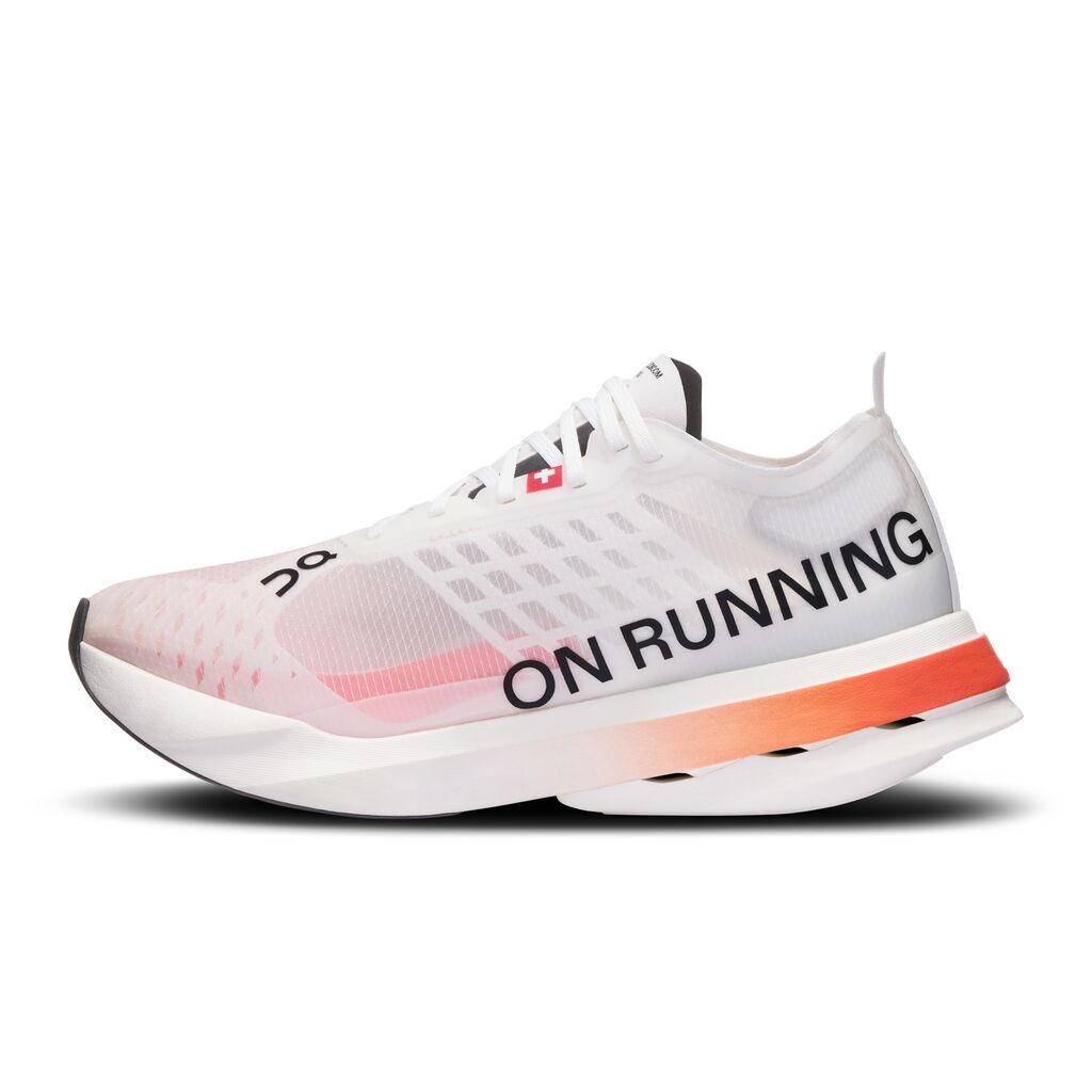On Women's Cloudboom Strike White / Black - Achilles Heel