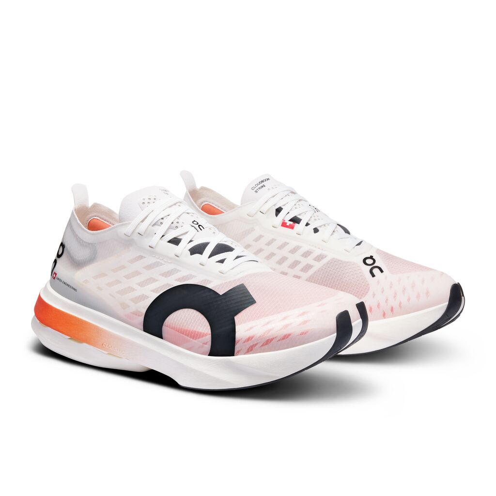 On Women's Cloudboom Strike White / Black - Achilles Heel