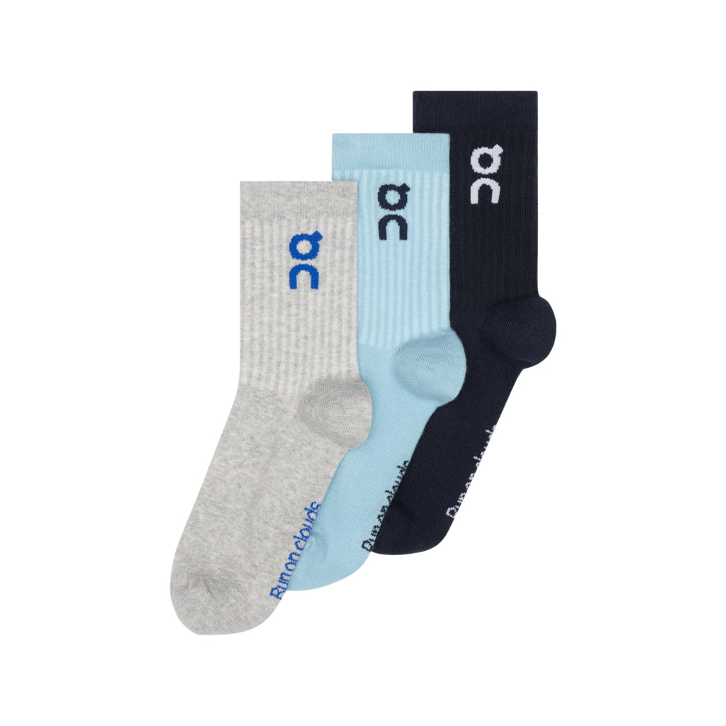 On Logo Socks High 3 Pack Wash / Navy - Achilles Heel