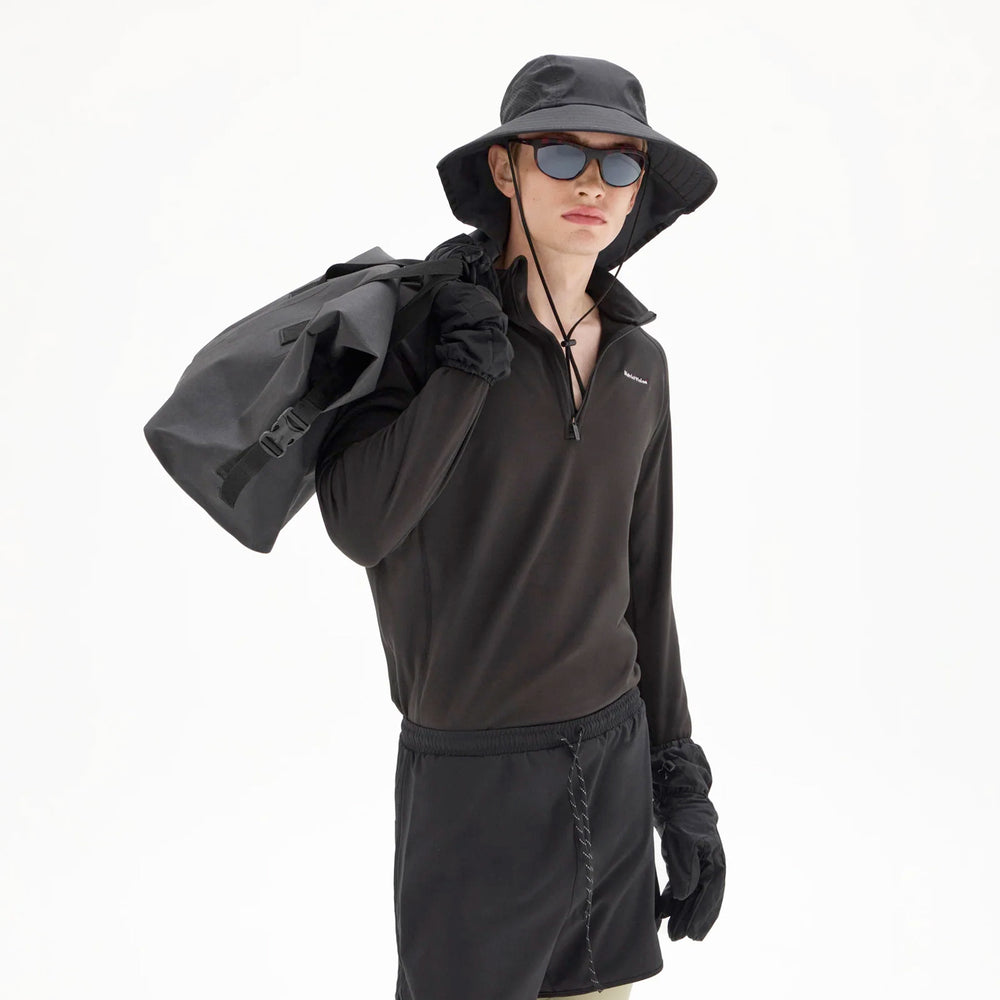 District Vision Men's Half Zip Grid Fleece Black - Achilles Heel